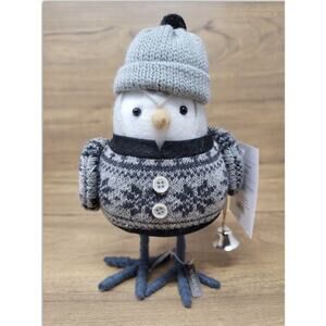 Wondershop Target Fabric Bird Decorative Figurine w/ Grey Knit Sweater- Varma